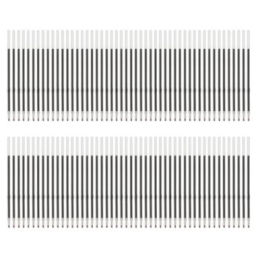 Imagem de PATIKIL Pacote com 100 refis de caneta esferográfica retrátil, refil de ponta média de tinta preta de 1,0 mm para caneta de gel líquido