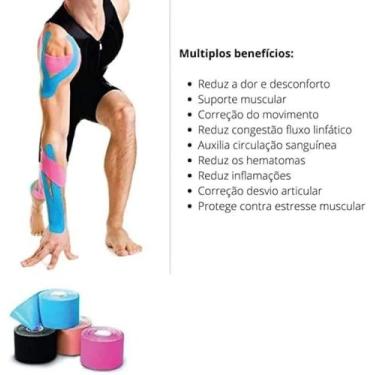 Imagem de Bandagem Kinesio Tape Elástica Adesiva para Fisioterapia  - Magalu - D