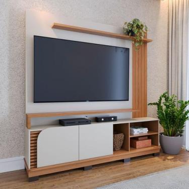 Imagem de Estante para TV Até 75 Polegadas Boss 2 Portas Off White/Freijó 1800 -