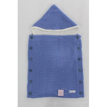 Imagem de Saco de Dormir Telinha Forrada Bebê Tricô - Carlan, Azul, Único