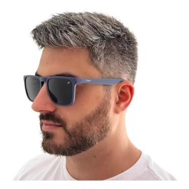 Imagem de Óculos De Sol Masculino Quadrado Original Finoti Uv400 Verão, Azul