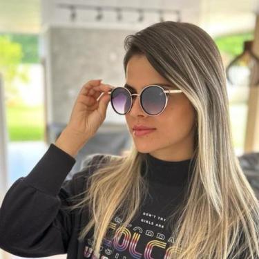 Imagem de óculos de sol Finoti redondo gatinha feminino Lançamento Original UV40