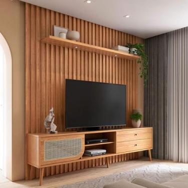 Imagem de Painel com Rack Loren LED 1 PT 2 GV Freijo - Mobly