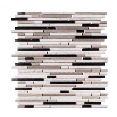 Imagem de Pastilha Mesclada De Mármore 30,5cm X 30,5cm Glass Mosaic (placas) Ajax/negro Máquina/cinderella