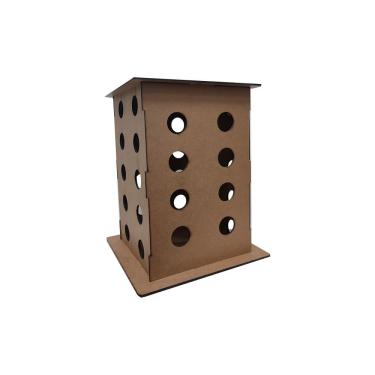 Imagem de Porta Cápsulas Torre Grande Mdf Natural
