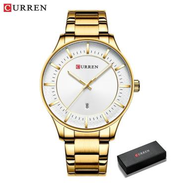 Imagem de Relógio Masculino Curren 8347 À Prova D'Água Ouro