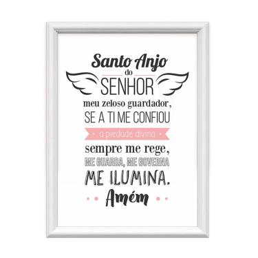 Imagem de Quadro Decorativo Santo Anjo Do Senhor Rosa 34x44cm