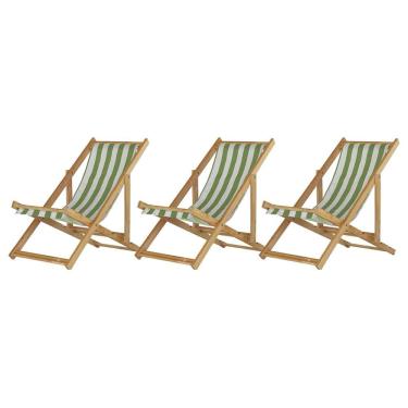 Imagem de Kit 3 Cadeira Espreguiçadeira Dobrável S-b-l Verde-branco