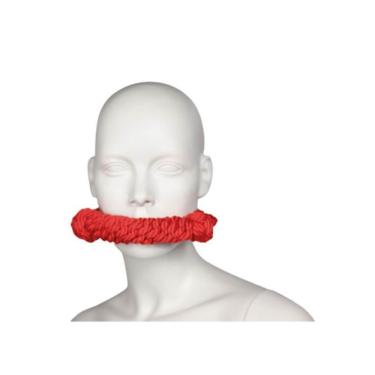 Imagem de Mordaça Corda Shibari Trançada Vermelho Coleção Fetiche Lovetoys Vermelho