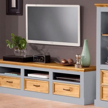 Imagem de Rack Rústico Para Tv Em Madeira Coleção England Cinza-natural