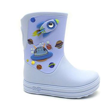 Imagem de Galocha Infantil Masculina Plugt Acqua Foguete Espacial Azul Impermeáv