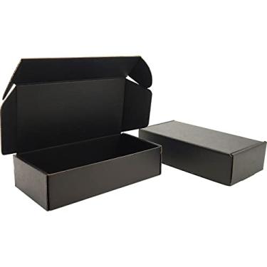 Imagem de Lmuze Conjunto De 50 Caixas Pequenas Para Remessa 7 X 5 2 Polegadas - Papelão Ondulado Preto Embalar Produtos Correspondência