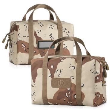 Imagem de Savior Equipment Bolsa esportiva de munição tática mini Hauler para arma de fogo, bolsa de transporte de munição solta, adesivos de identificação incluídos, camuflagem com gotas de chocolate