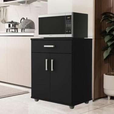 Imagem de Balcão Multiuso para Forno Microondas Mell Preto ENVIA SOMENTE 01 UN -