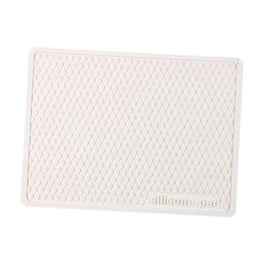 Imagem de Fenteer Tapete de silicone para secagem de pratos, escorredor de pratos, portátil, versátil, absorvente, bandeja para pia, almofada seca para cafeteria , Branco