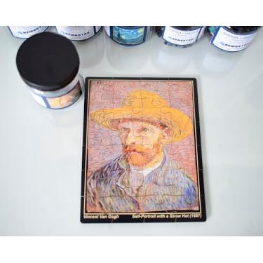 Imagem de Quebra-Cabeça Infantil Van Gogh, Auto-Retrato com Chapéu de Palha, 24 peças Arte Educativo