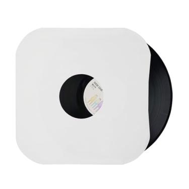 Imagem de Capas internas de papel para disco de vinil de 30,5 cm - Capas de proteção de papel kraft branco antiestático para vinil de disco LP de 30 cm 33 RPM - pacote com 10