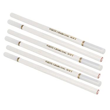 Imagem de Lápis de Lápis de Carvão Branco Não Tóxico Premium de Desenho Brilhante Conjunto para Papel Escuro 6 PCs Adequados para Artistas e Iniciantes