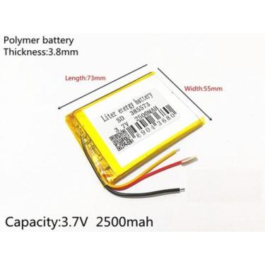 Imagem de Bateria 3.7v 2500 Mah 3,8mm X55mm X73mm 3 Fios 385573 - bgb
