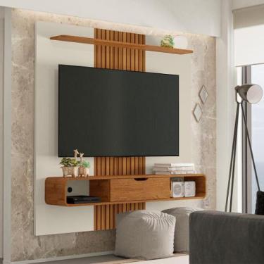 Imagem de Painel para Tv Veneza Off White Naturalle Ripado - CASA H