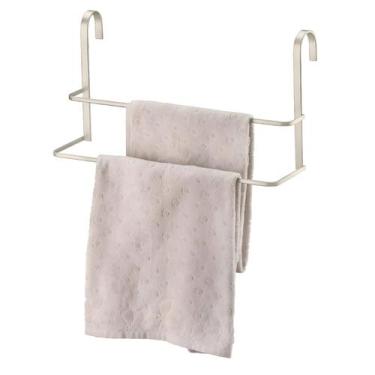 Imagem de Suporte Porta Toalha Toalheiro Duplo 45cm Box Banheiro Níquel - 1612NI