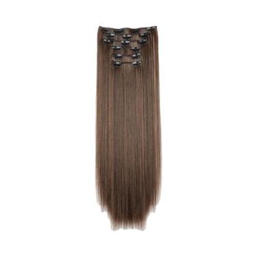 Imagem de Loira Preta 24 Polegadas Longas Extensões De Cabelo Sintético Reto 16 