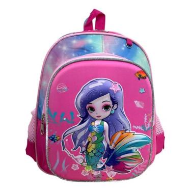 Imagem de Mochila infantil de costas dinossauro sereia pra escola creche passeio