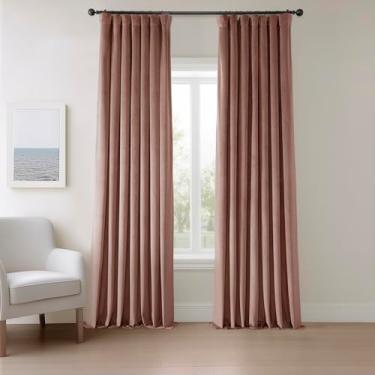 Imagem de HPD Half Price Drapes VPYC-161234-96 Cortina de veludo de pelúcia (1 painel), 50 x 96, rosa selvagem