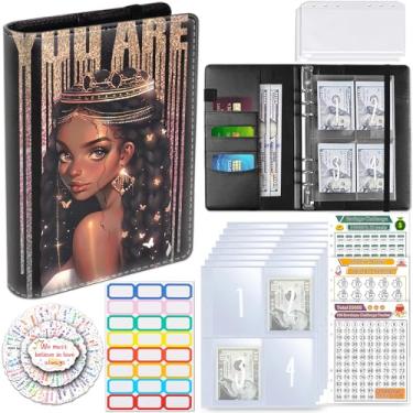 Imagem de Desafio de economia de dinheiro de 100 envelopes, fichário de orçamento para economizar dinheiro com envelopes de dinheiro, processo motivacional para economizar $5050, livro A5 Saving Challenge -