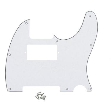 Imagem de ROZILO 8 furos Tele Pickguard Guitarra Humbucker Pick Guard Fit EUA/Mexican Fender Standard Telecaster Branco 3 Ply