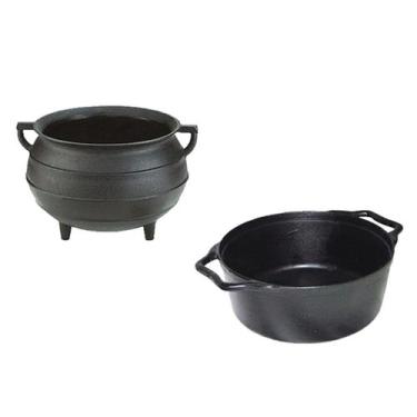 Imagem de Kit Miniaturas Caldeirão Ferro Fundido e Panela Caçarola 8cm - Fumil