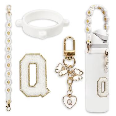 Imagem de Conjunto de pingentes de letras fofas compatível com garrafa de água Owala 680 g, 946 ml, 1,13 g, Owala Kids, copo de café Owala FreeSip – Inclui alça de alça, para acessórios Owala & Stanley Cup