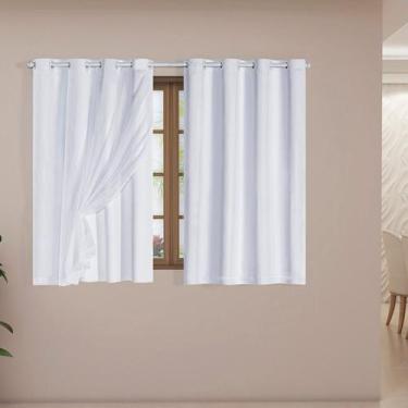 Imagem de Cortina Blackout com Voil PVC Blecaute com Voal Corta Luz para Sala Qu