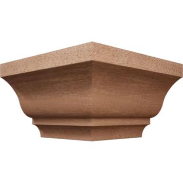 Imagem de 2 13/40.6 cm P x 3 1/5.1 cm A WM48 Americraft Solid Hardwood Stain Grade MiterLink Crown Molding Outside Corner, Sapele (Matches Moulding MLDW01X04WM48SA)