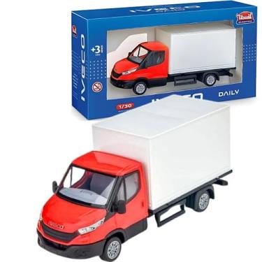 Imagem de Caminhão Baú Iveco Daily - Brinquedo De Carga Com Rodas Livres e Carro