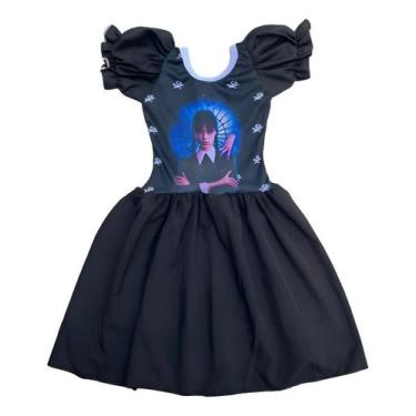 Imagem de Vestido Wandinha Halloween  Infantil e Adulto  Pronto para a Festa - U