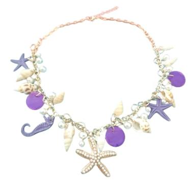 Imagem de Colar de estrela do mar, boêmio, concha, pérola, contas, cavalo-marinho, pingente para mulheres, joia havaiana de verão, concha, Sem pedras