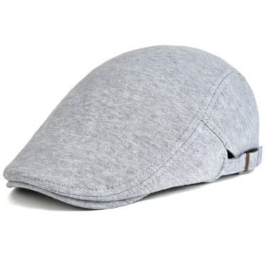 Imagem de Boina De Algodão Design Basico Liso Casual Unissex Ajustavel Cinza