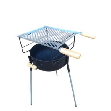 Imagem de Churrasqueira Redonda Botijão Portatil Com Grelha - sem marca