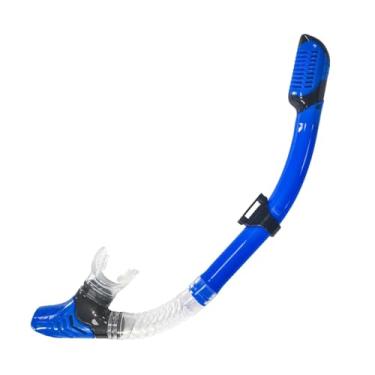 Imagem de kowaku Snorkel de Natação Seco Snorkel de Treinamento de Natação Equipamento de Substituição de Silicone Macio com Barril de Proteção contra Respingos para, Azul