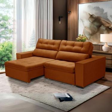 Imagem de Sofa Retratil Reclinavel 2 Lugares 2,50 Vitória Veludo Terracota Lanso
