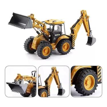 Imagem de Miniatura Trator Escavadeira 1704 1:50 Huina Metal