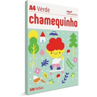 Imagem de Papel Sulfite A4 Colorido Chamequinho 75g Verde 100fls