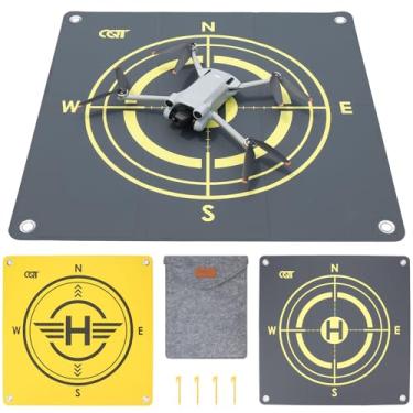 Imagem de Drone Landing Pad 21.65inch(55cm) Double-Sided Waterproof Fast-Fold Helipad for DJI Mini 4/3 Pro,Mavic Mini 2 SE,Avata 2, Air 3,Mavic Air 2 2S,Mavic 2 Pro,Zoom,Mavic 3,Phantom (55CM Yellow+Dark Gray)