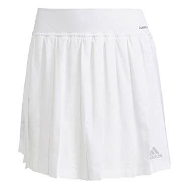 Imagem de adidas Saia plissada feminina de tênis clube, Branco/Cinza, X-Small