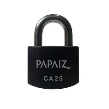 Imagem de Papaiz cadeado em alumínio de 25mm ca25 preto - 000276