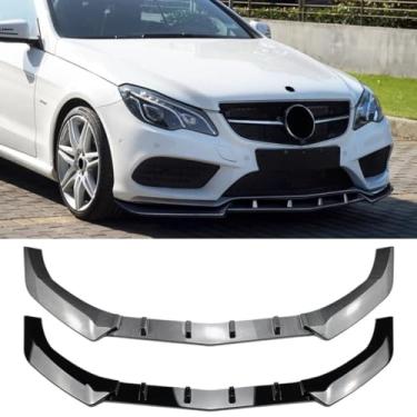 Imagem de Spoiler de para-choque dianteiro compatível com E-Class Coupe C207 2013-2016 Kit de carroceria divisor de para-choque dianteiro lábio acessórios para carro (aparência de fibra de carbono)