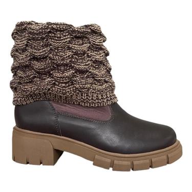 Imagem de Bota Feminina Via telli Cano Lã 1870 Café-Feminino