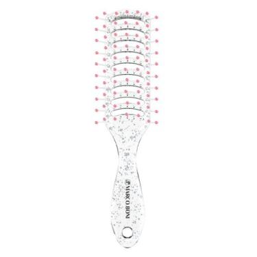 Imagem de Escova De Cabelo Vazada Coleção Diamond Glitter Marco Boni, Rosa