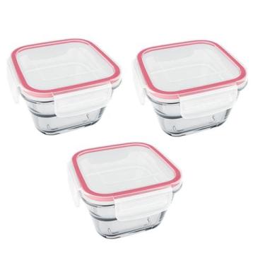 Imagem de Kit 3 Potes Herméticos Quadrado Vidro 500ml Marinex Marmita - Nadir Fi